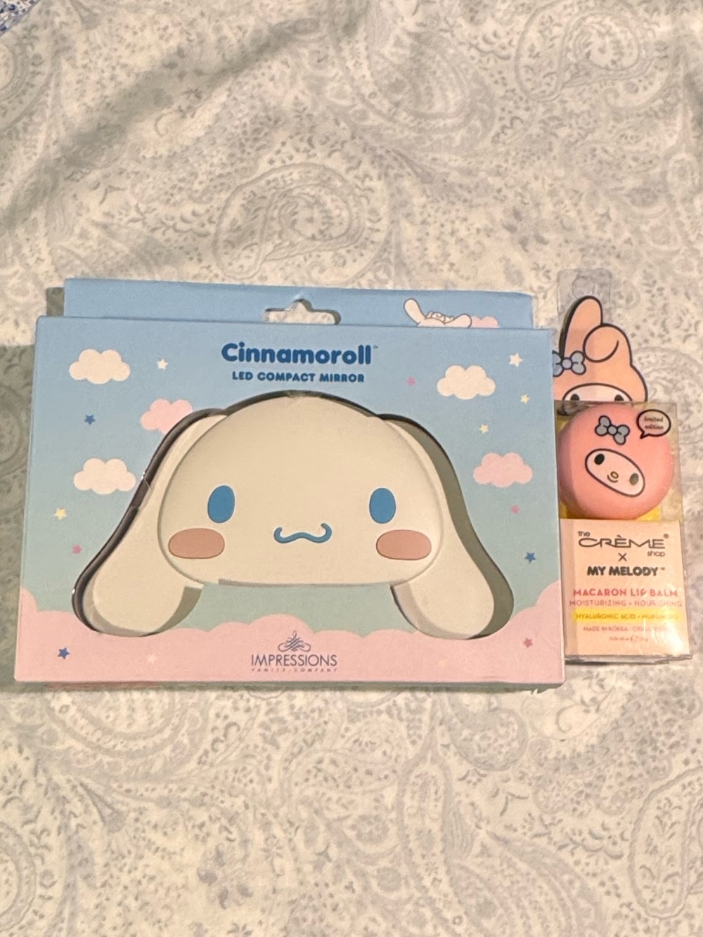 Cinnamoroll LED Compact Mirror & My Melody Macaron Lip Balm